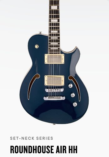 Reverend Roundhouse Air HH Semi-Hollow Electric Guitar - High Tide Blue — photo 1