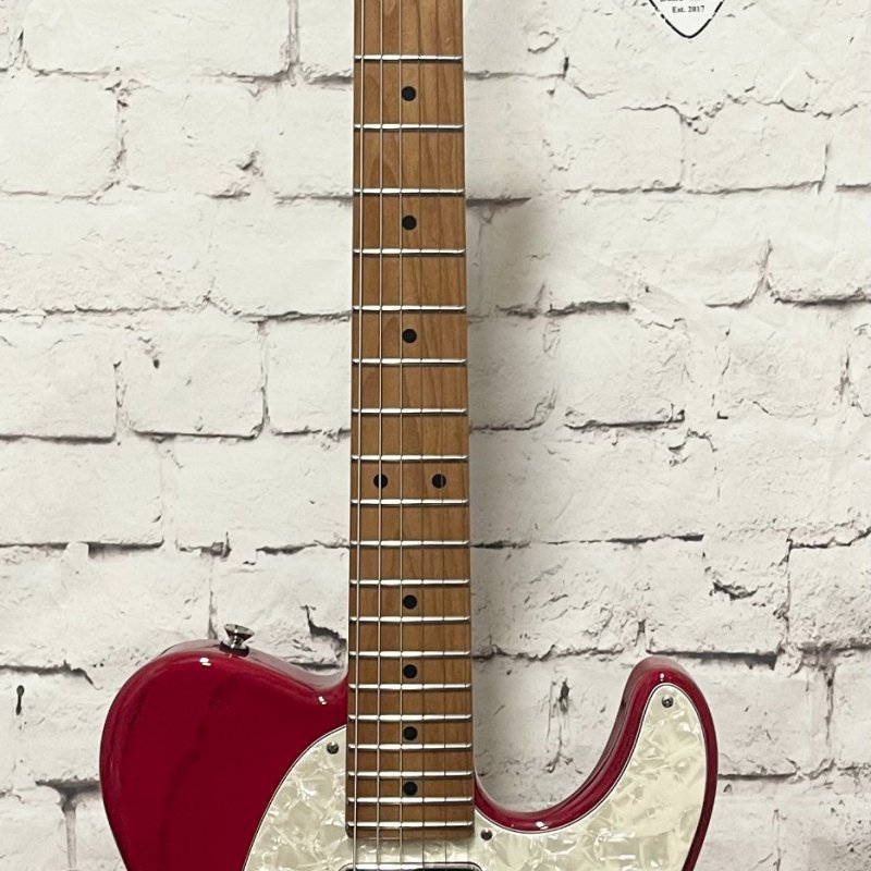 Tom Anderson Guitarworks T Icon Contoured - Transparent Red with Dark Grain