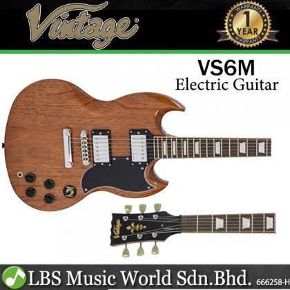Vintage Vs6 Reissued Guitar - Natural Mahogany — photo 1