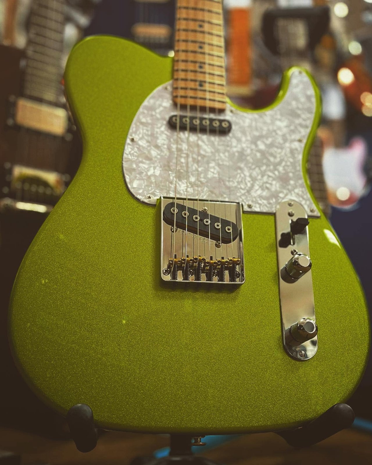 Used G&L Custom ASAT Classic Telecaster in Green Flake w/HSC — photo 1