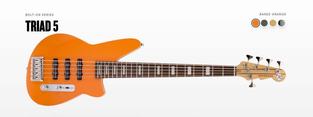 Reverend Triad 5 Electric 5-String Bass - Baked Orange — photo 1