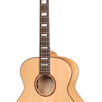 Guild Jumbo Junior Acoustic-Electric Archback 4-String Bass Guitar Flame Maple - Natural